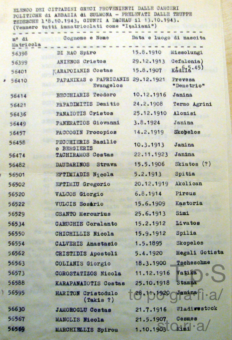 Elenco dei cittadini greci prelevati dalla carceri di Sulmona e deportati a Dachau_1