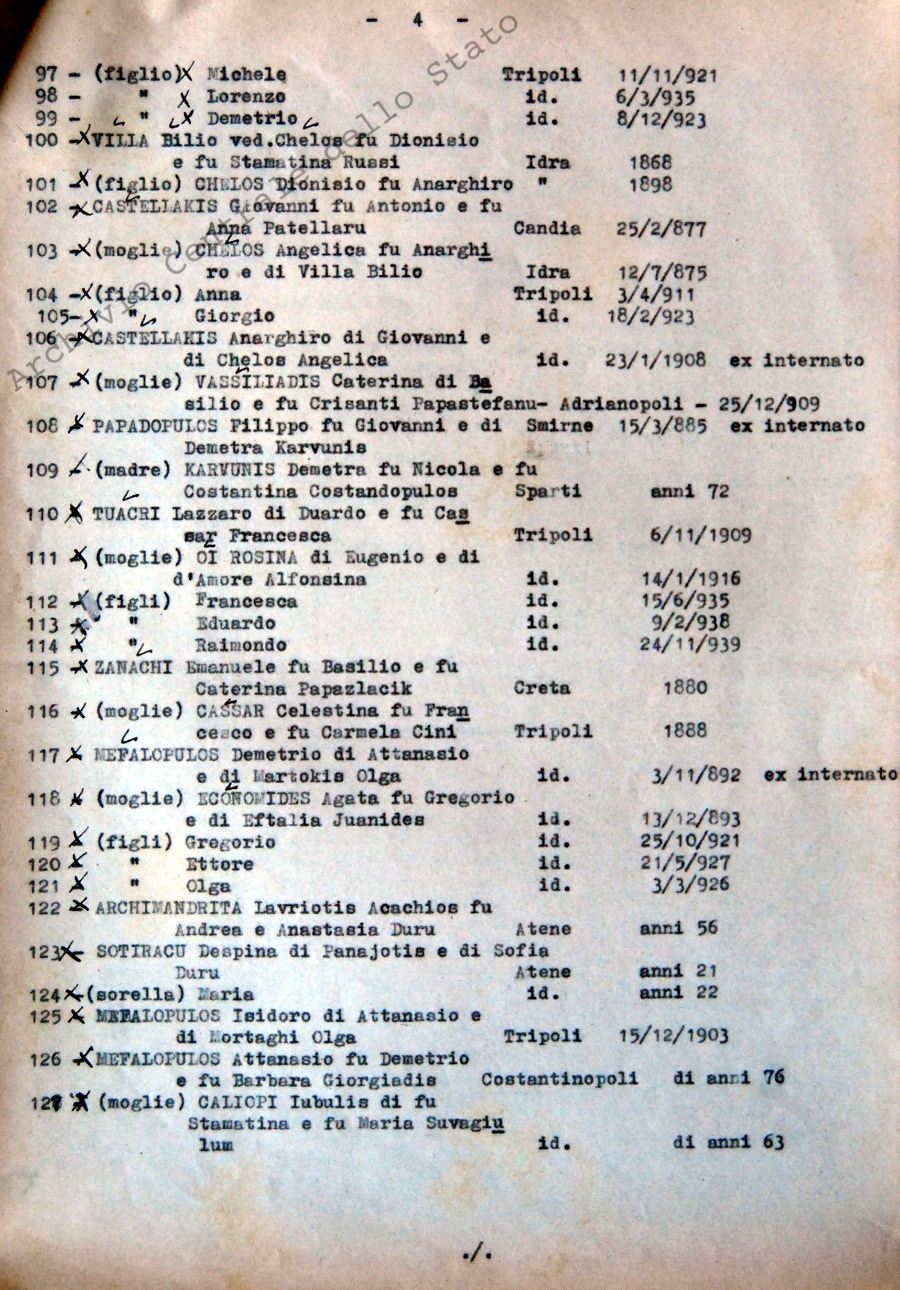 Sfollamento dalla Libia (elenco del 13 gennaio 1942)